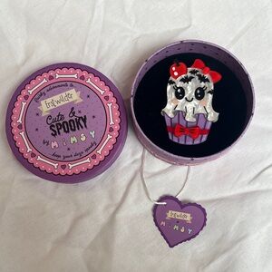 Erstwilder Cute & Spooky Brooch - Silver and Red